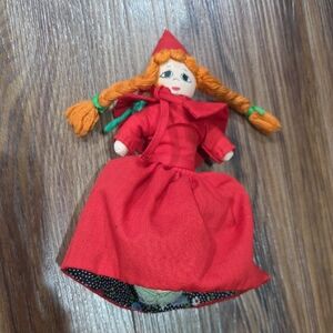 Vintage Topsy Turvy Handmade Rag Doll Red Ridinghood Big Bad Wolf Grandma